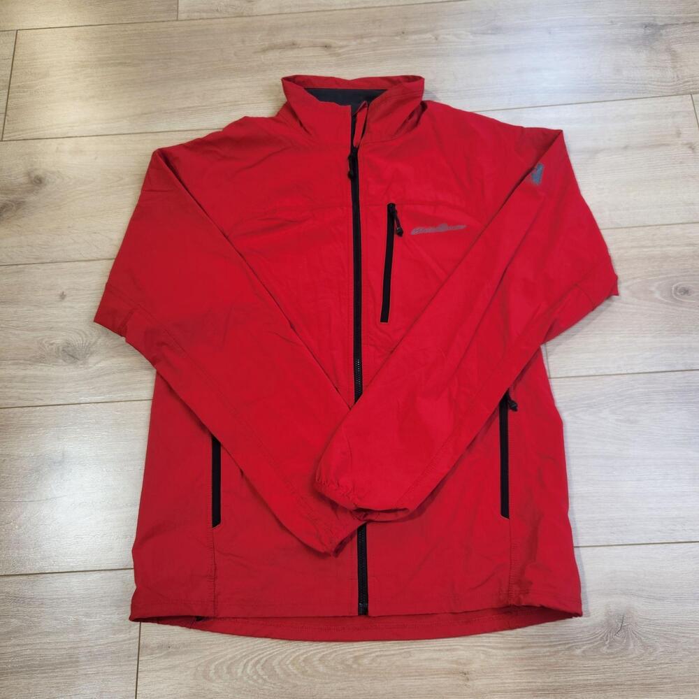 Eddie Bauer First Ascent Jacket Mens Small Red Softshell Windbreaker Hiking